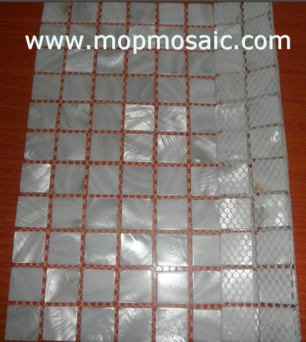 white color freshwater shell mosaic