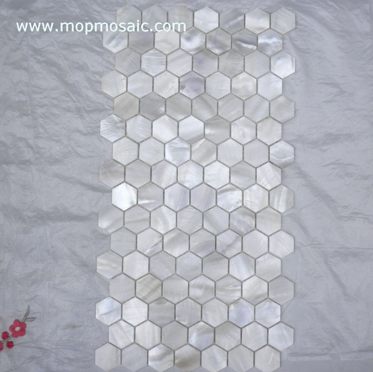 Hexagonal pure white shell mosaic(Straight angle )