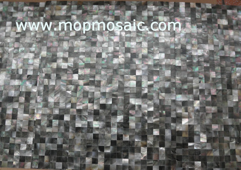 Seamless blacklip shell mosaic backing on mesh