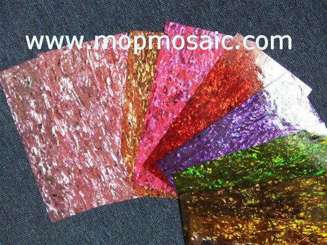 Dyed brown color paua shell sheet