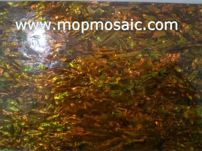 Dyed chocolate abalone shell laminate