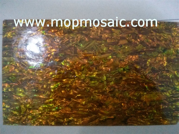 Dyed chocolate abalone shell laminate