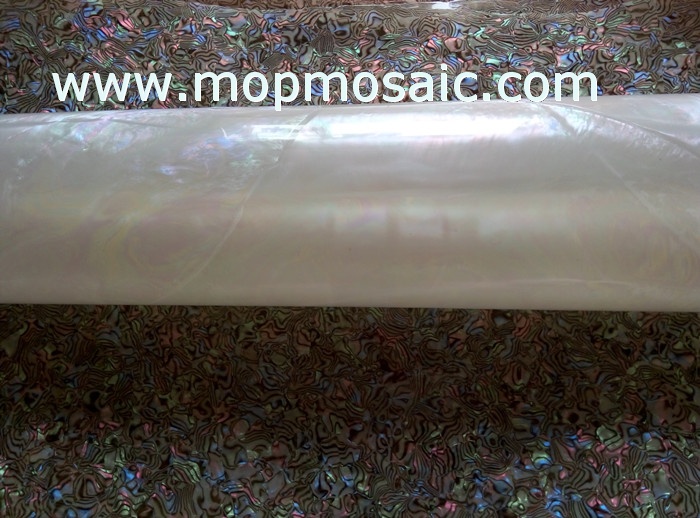 Artifical or fake white mop shell paper