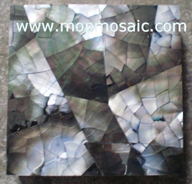 Irregular triangle and crack Blacklip Shell Tiles